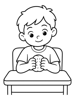 Free printable Boy Squeezing A Stress Ball coloring page