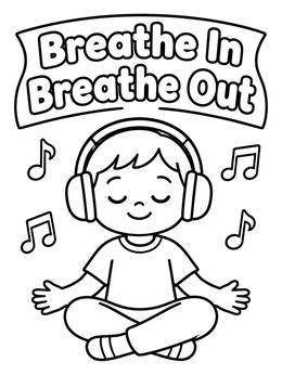 Free printable Child Meditating With Music coloring page