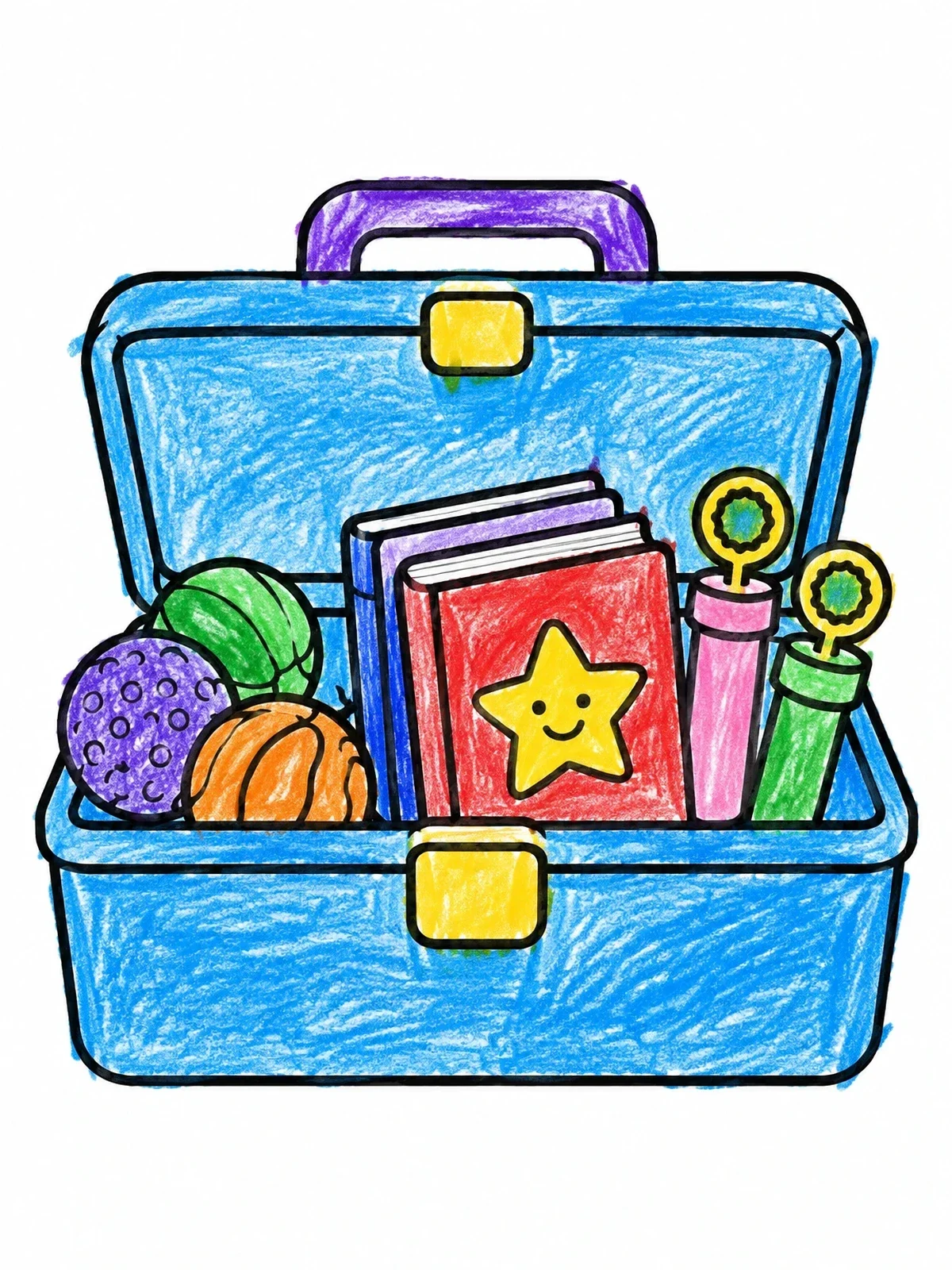 Colored example of the Calming Coping Skills Toolbox coloring page