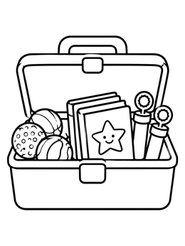 Free printable Calming Coping Skills Toolbox coloring page
