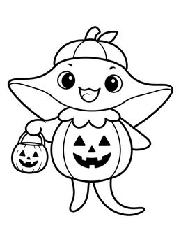 Free printable Manta Ray Halloween Costume Fun coloring page