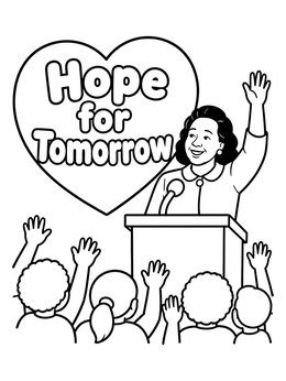 Free printable Coretta Scott King Giving A Speech coloring page