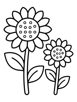 Free printable Cheerful Autumn Sunflowers In Bloom coloring page