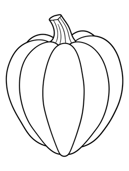 A simple acorn squash line art as a cornucopia food coloring page.