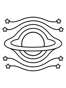 Free printable Cosmic Black Hole With Light Arcs coloring page