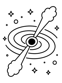 Free printable Cosmic Black Hole With Jets coloring page