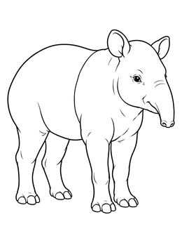 Free printable Costa Rican Baird's Tapir coloring page