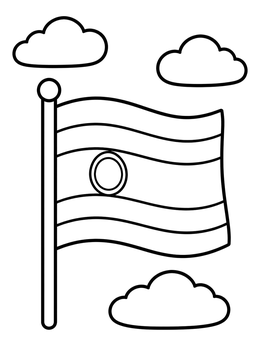 Free printable Costa Rica Flag In The Sky coloring page