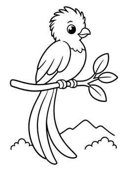 Free printable Resplendent Quetzal On A Branch coloring page