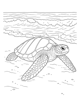 Free printable Sea Turtle On The Shore coloring page