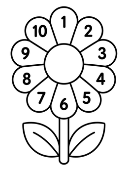Free printable Counting Flower With Numbered Petals coloring page