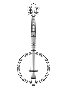 Free printable Acoustic Banjo Outline coloring page