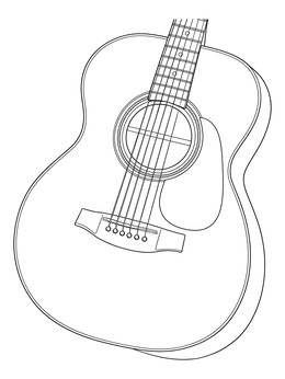 Free printable Classic Acoustic Guitar Close Up coloring page