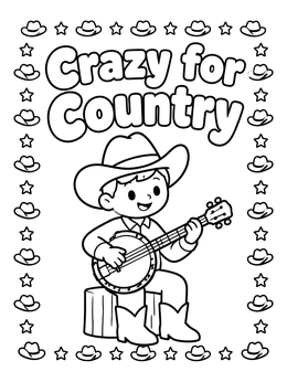 Free printable Young Boy Playing The Banjo coloring page