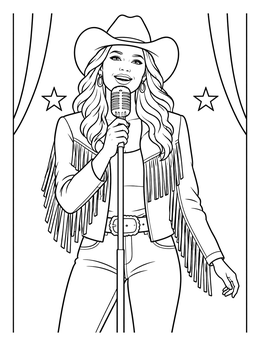 Free printable Country Singer On Stage coloring page