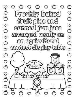 Free printable Fair Contest Pies And Jams Table coloring page