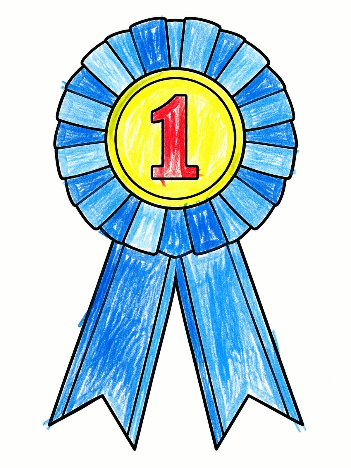 Colored example of the First Place Award Ribbon coloring page