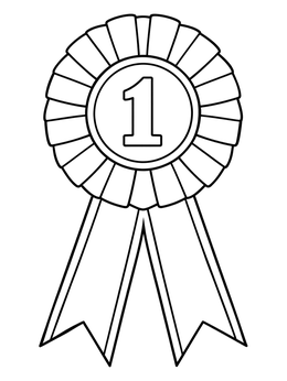 Free printable First Place Award Ribbon coloring page
