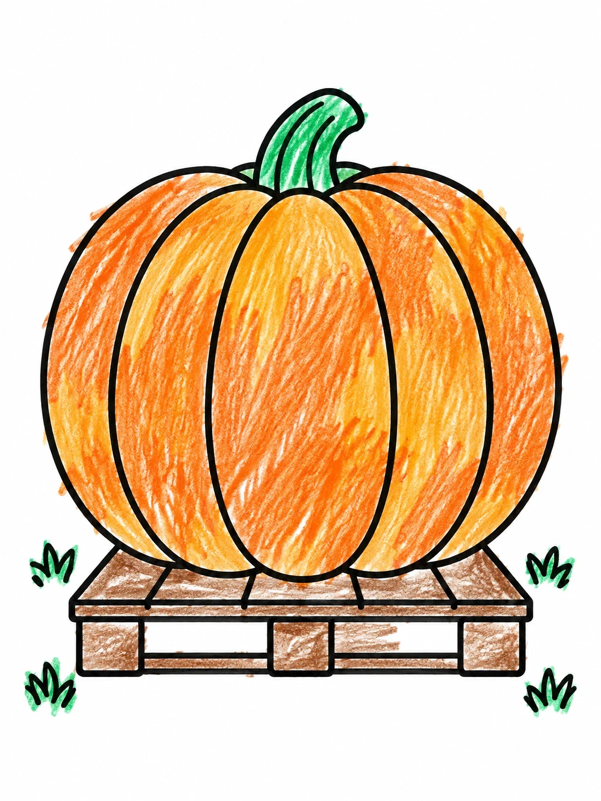 Colored example of the Giant Prize Pumpkin On Pallet coloring page