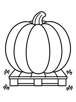 Free printable Giant Prize Pumpkin On Pallet coloring page