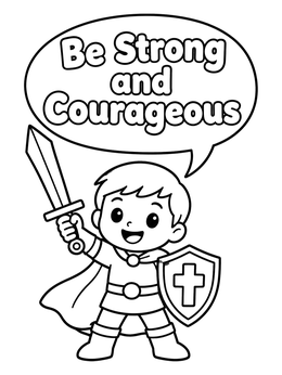 Free printable Brave Little Knight With Sword coloring page