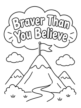 Free printable Braver Than You Believe Mountain Peak coloring page