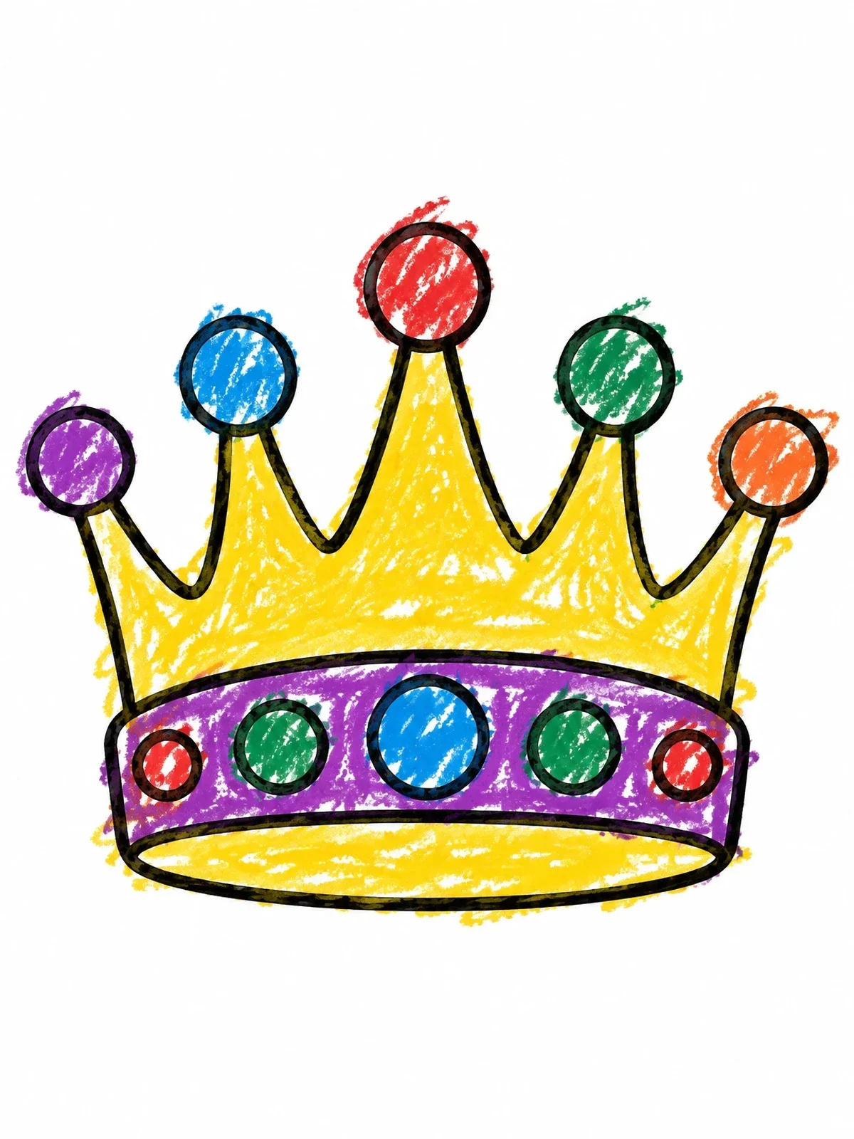 Colored example of the Five Point Royal Crown coloring page
