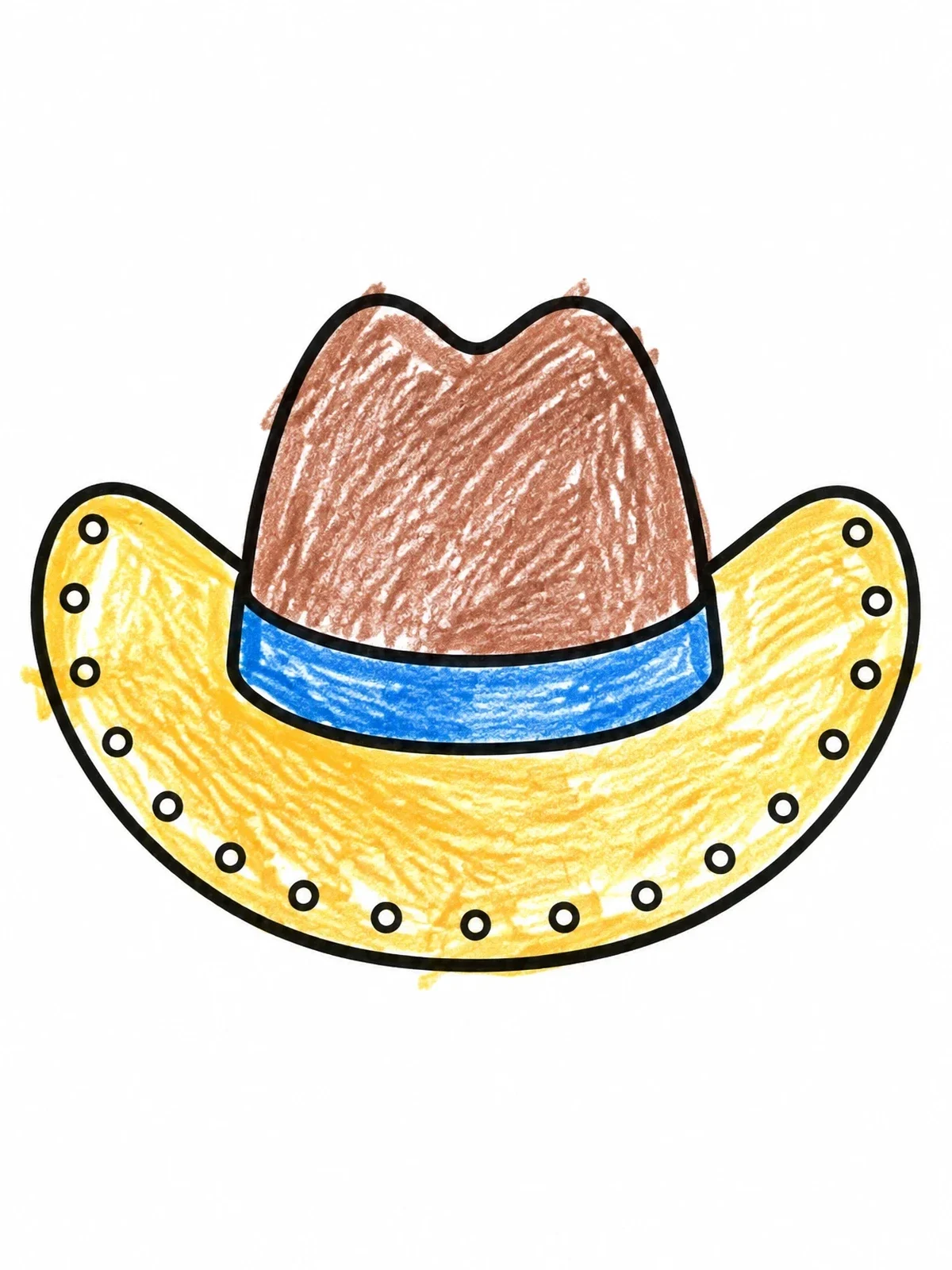 Colored example of the Cowboy Hat With Dotted Brim coloring page