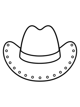 Free printable Cowboy Hat With Dotted Brim coloring page
