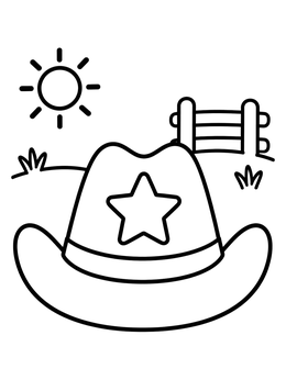 Free printable Sheriff Hat On The Ranch coloring page