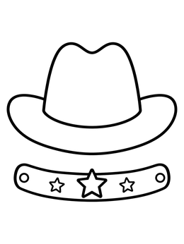 Free printable Cowboy Hat With Star Band coloring page