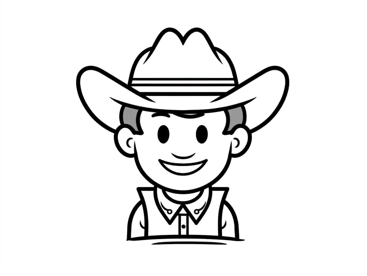 Cowboy Horseback Coloring Page - Coloring Page