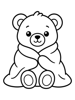 Free printable Cozy Little Bear In Blanket coloring page