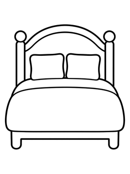 Free printable Cozy Bed With Pillows coloring page
