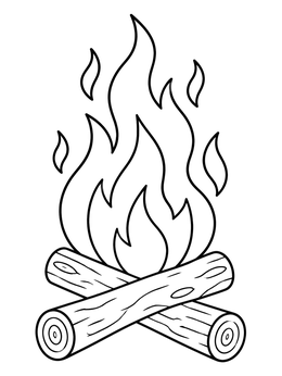 Free printable Cozy Campfire With Glowing Flames coloring page