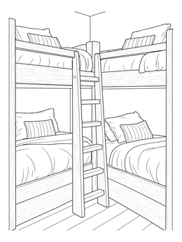 Free printable Cozy Corner Bunk Beds coloring page