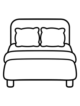 Free printable Cozy Hotel Bed With Pillows coloring page