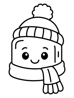 Free printable Cozy Ice Cube With Beanie coloring page