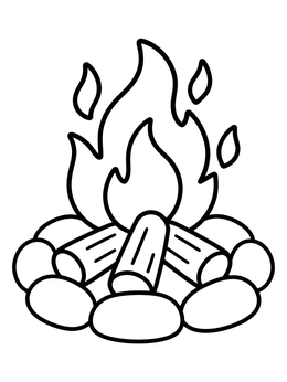 Free printable Cozy Lag Baomer Campfire With Stones coloring page