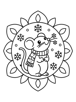 Free printable Cozy Rat In Winter Scarf coloring page