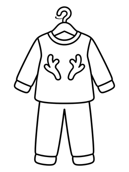 Free printable Cozy Reindeer Pajama Set coloring page