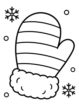 Free printable Cozy Striped Winter Mitten coloring page