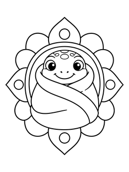 Free printable Cozy Swaddled Baby Gecko coloring page