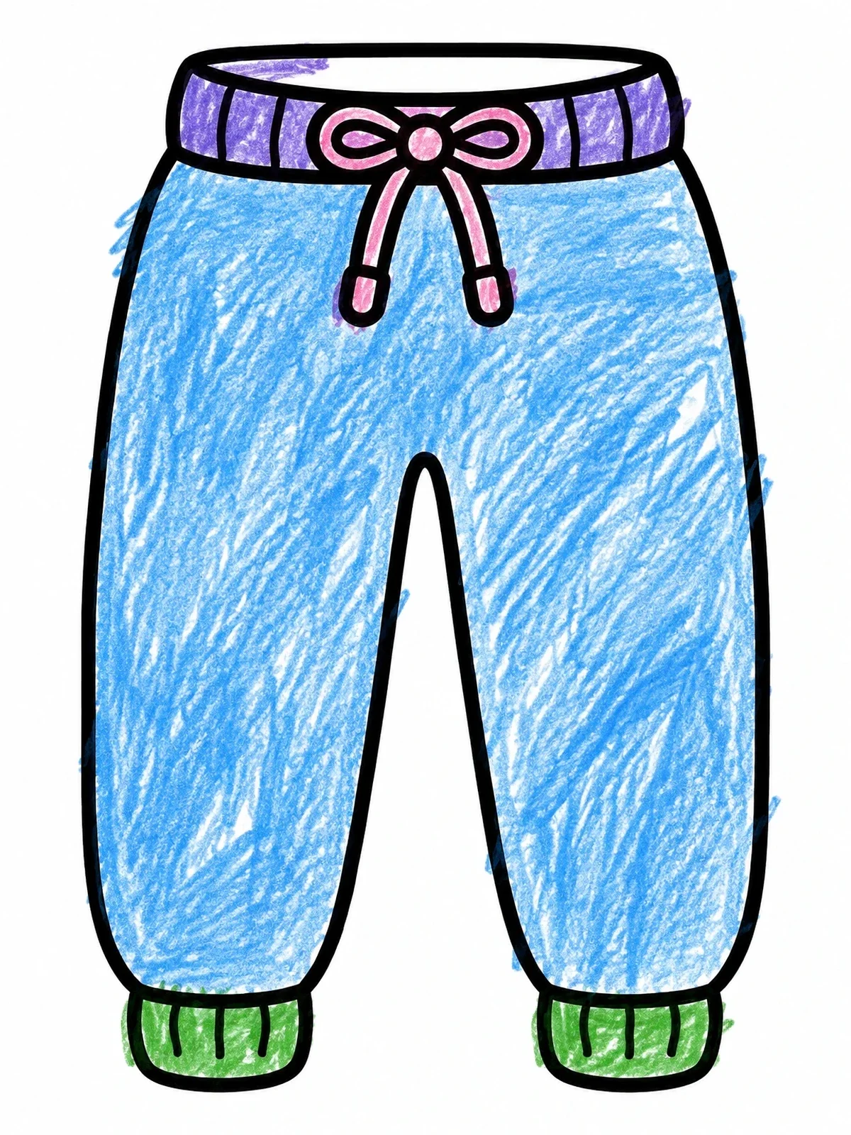 Colored example of the Cozy Sweatpants With Drawstring Bow coloring page