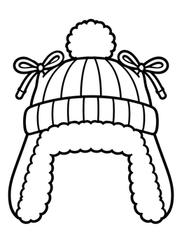 Free printable Cozy Trapper Knit Winter Hat coloring page