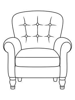 Free printable Cozy Tufted Living Room Armchair coloring page