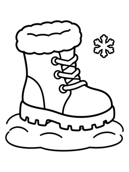 Free printable Cozy Winter Boot In Snow coloring page