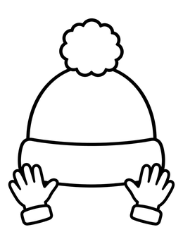 Free printable Cozy Winter Hat And Gloves coloring page