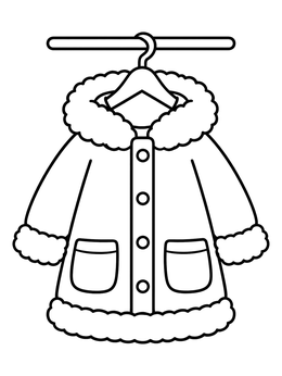 Free printable Cozy Winter Parka On Hanger coloring page