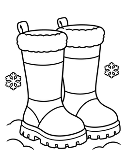 Free printable Cozy Winter Snow Boots coloring page
